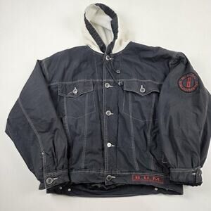 Vintage BUM Equipment Jacket Mens Medium Hooded Quilted Streetwear 90s